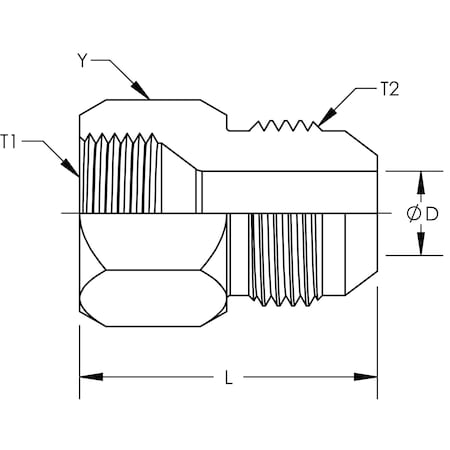 World Wide Fittings JIC Reducer/Expander Stainless Steel 2406X08X12SS